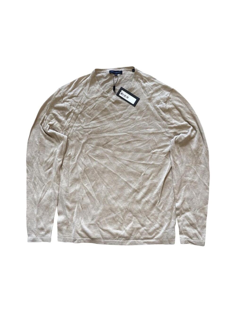 Patrick Assaraf Merino Wool Linen Sweater Crew Neck Lighweight Men's Size 2XL